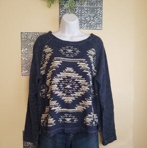 Old Navy Aztec Design Boxy Sweatshirt Sz M